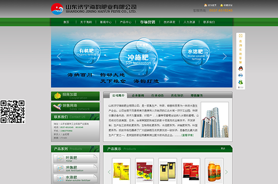 山东济宁海韵肥业公司网站设计
